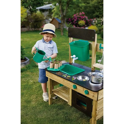 Hape Wooden Outdoor Mud Kitchen for Kids - Preschool Playset with Accessories - Premium for Kids in Qatar | Toysaro.com