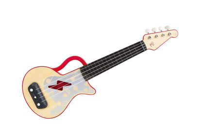 Hape Learn with Lights Electric Ukulele Wooden Instrument Red - Premium for Kids in Qatar | Toysaro.com