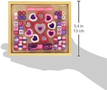 Melissa and Doug Shimmering Hearts Wooden Bead Set - Premium for Kids in Qatar | Toysaro.com