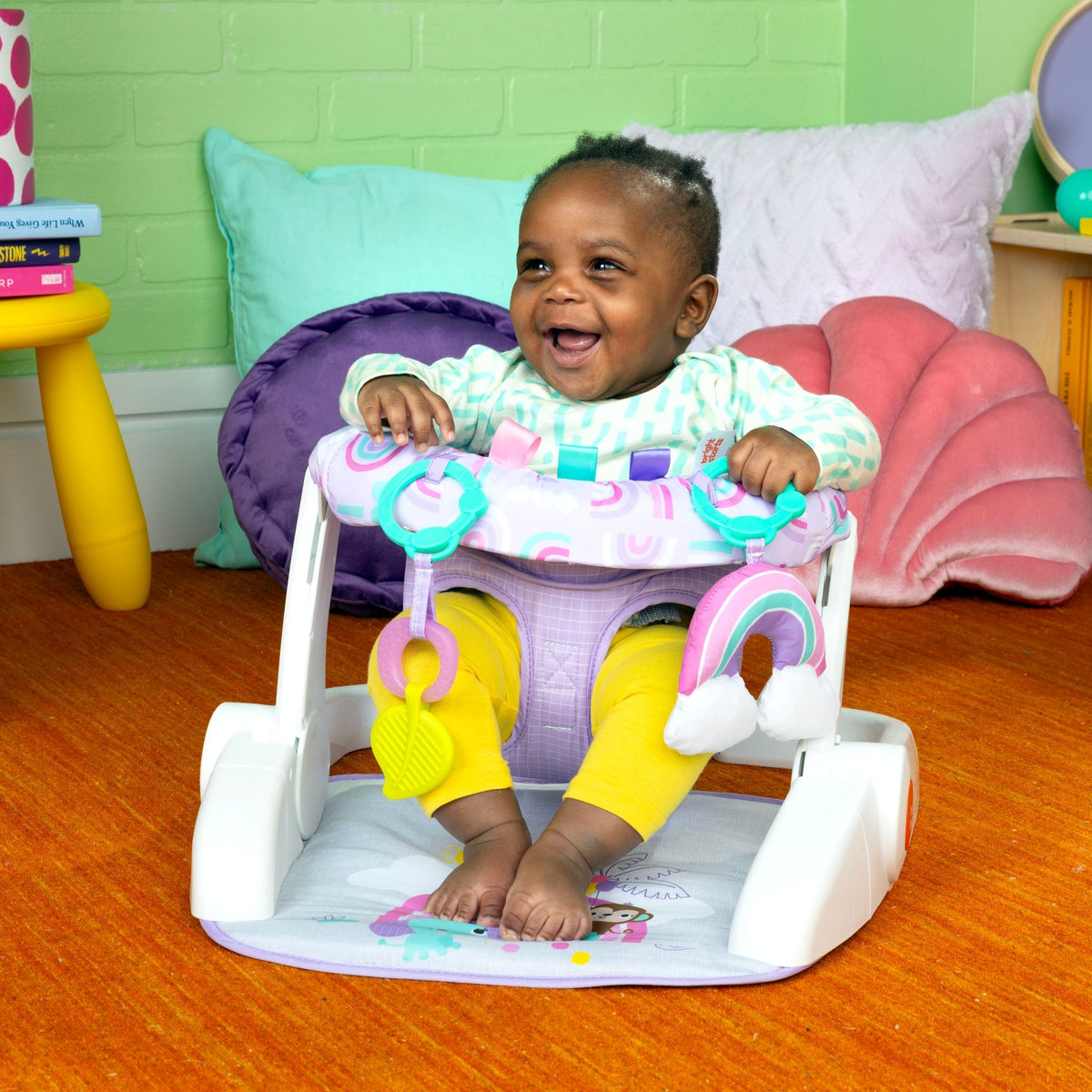 Bright Starts Purple Paradise Learn - to - Sit 2 - Position Floor Seat - Premium for Kids in Qatar | Toysaro.com