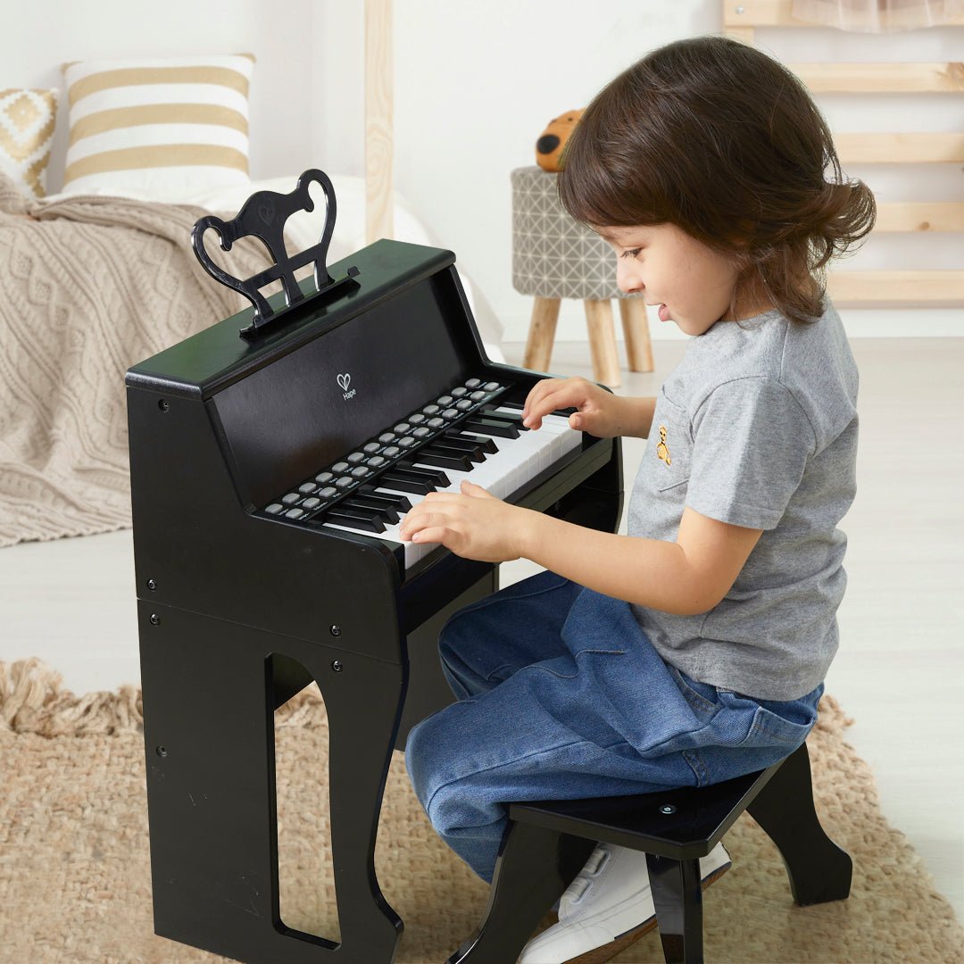 Learn with Lights Black Piano with Stool - Premium for Kids in Qatar | Toysaro.com