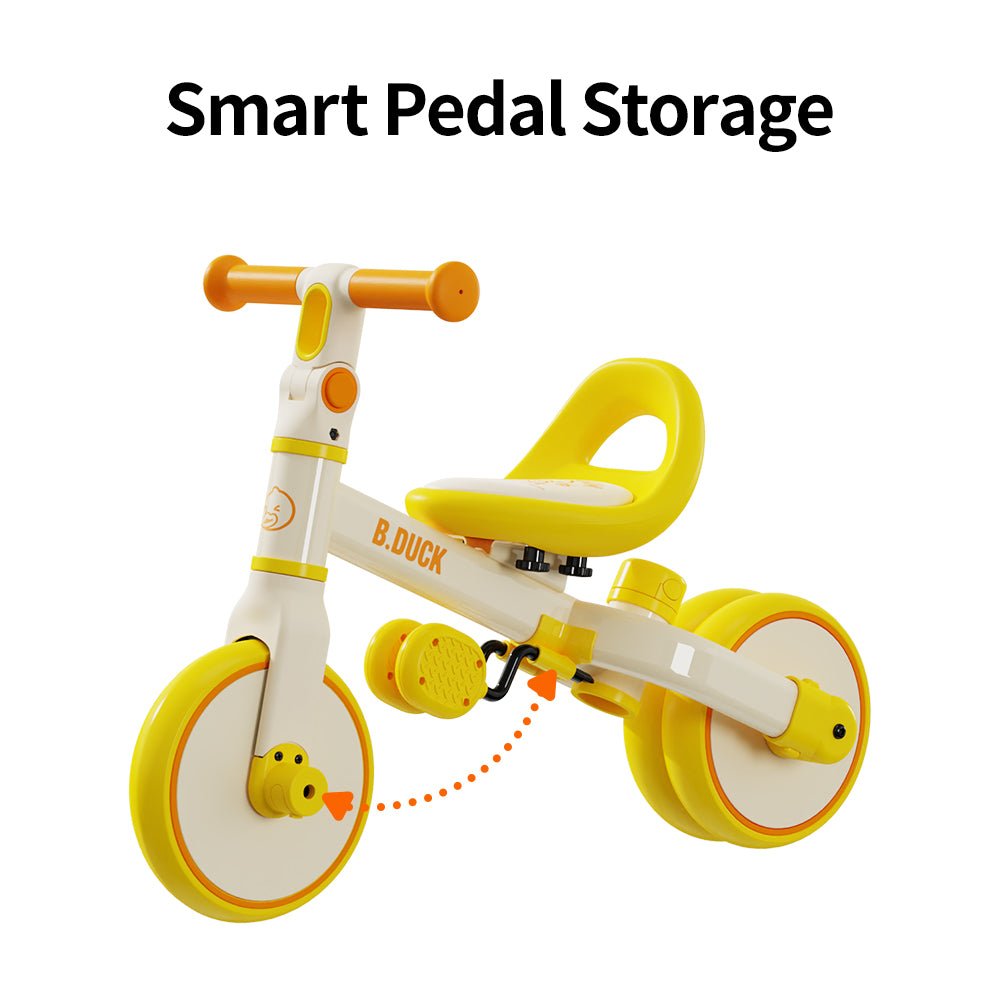 B.DUCK 2 in one Tricycle and Balance Bike with handle bar, 2310, Yellow - Premium for Kids in Qatar | Toysaro.com