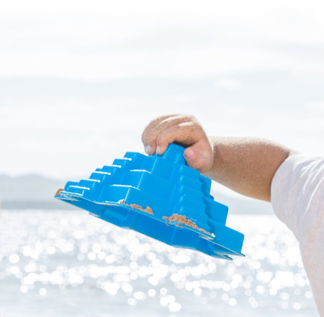 Hape - Mayan Pyramid Sand & Beach Toy - Blue - Premium for Kids in Qatar | Toysaro.com