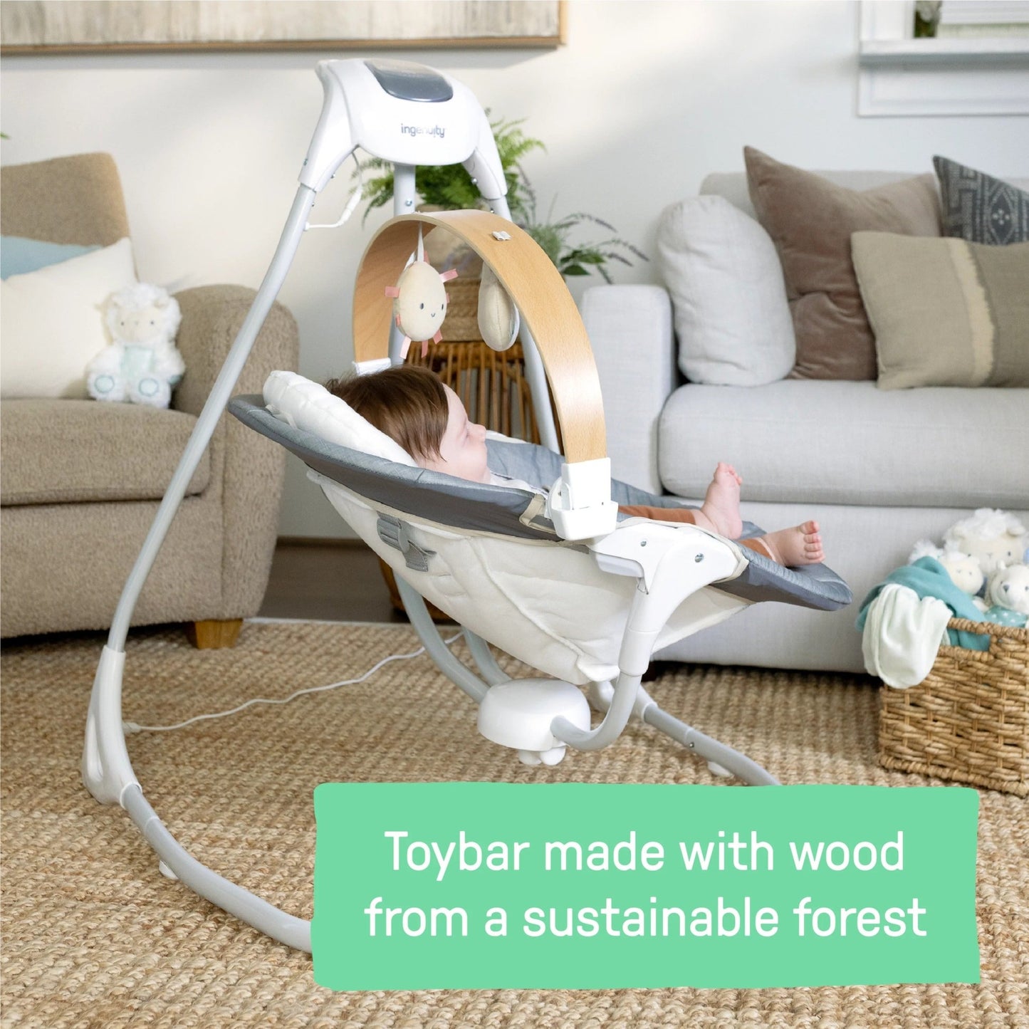 Ingenuity™SimpleComfort™ Compact Soothing Swing - Parker™ - Premium for Kids in Qatar | Toysaro.com