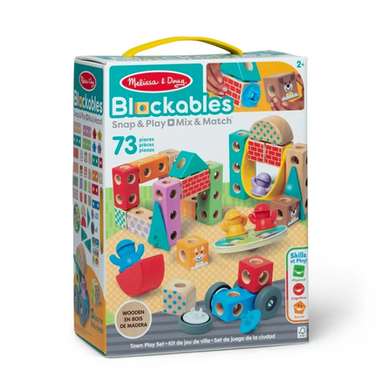 Melissa and Doug Wooden Blockables Town Play Set (73 PCS) - Premium for Kids in Qatar | Toysaro.com
