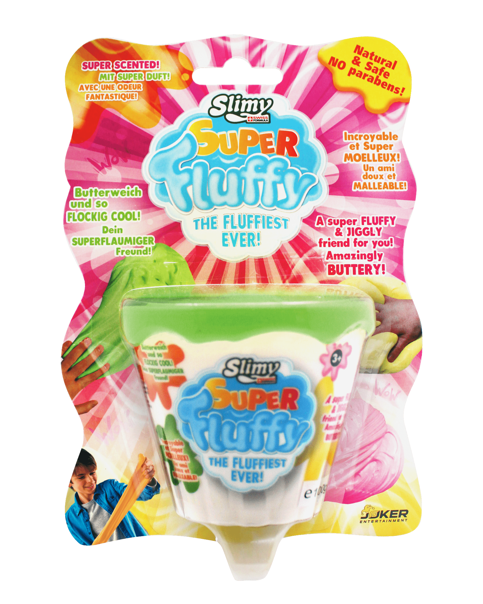 SUPER FLUFFY SLIMY on BLISTERCARD 100 gr. pink, yellow, orange and green - Premium for Kids in Qatar | Toysaro.com
