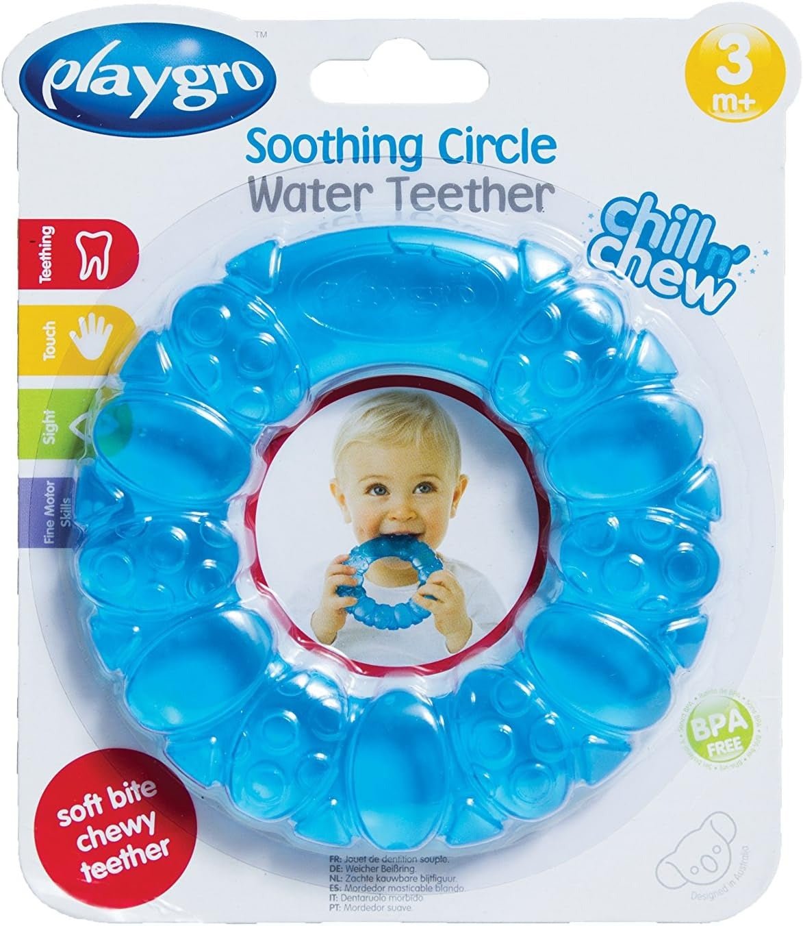 playgro Soothing Circle Water Teether - Blue - Premium for Kids in Qatar | Toysaro.com
