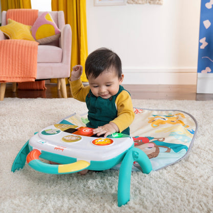 Bright Starts 4 - in - 1 Groovin’ Kicks Piano & Drum Kick Gym - Tropical Safari - Premium for Kids in Qatar | Toysaro.com