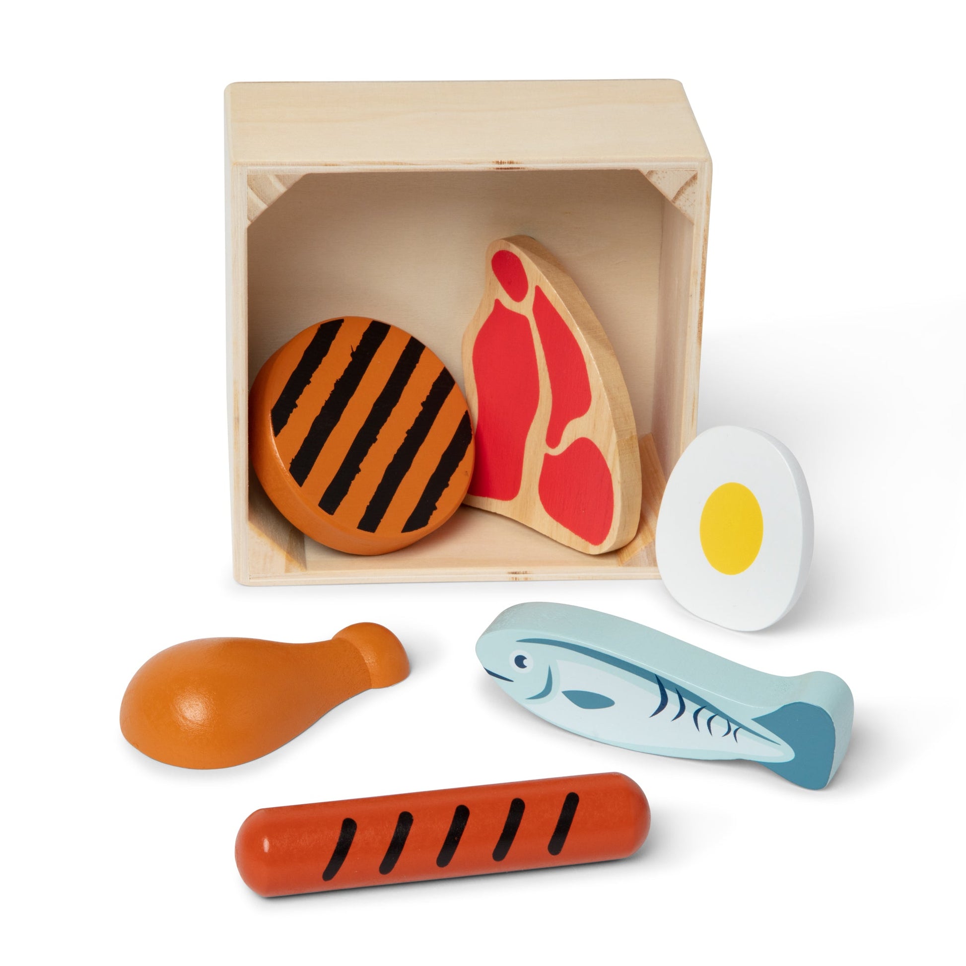 Melissa and Doug Wooden Food Groups Play Set - Protein - Premium for Kids in Qatar | Toysaro.com