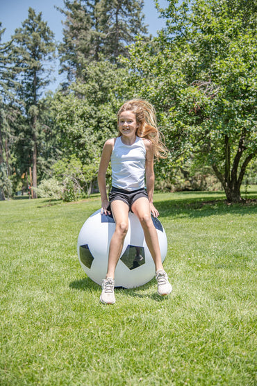 Hape 30" Jumbo & High Bounce Soccer Football w/ Air Pump - Premium for Kids in Qatar | Toysaro.com