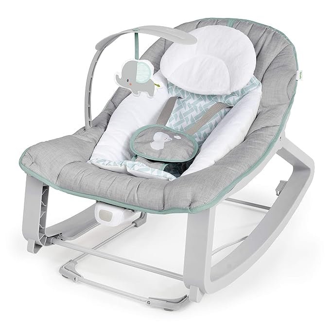 Ingenuity Keep Cozy 3 - in - 1 Grow with Me Bounce & Rock Seat - Burst - Premium for Kids in Qatar | Toysaro.com