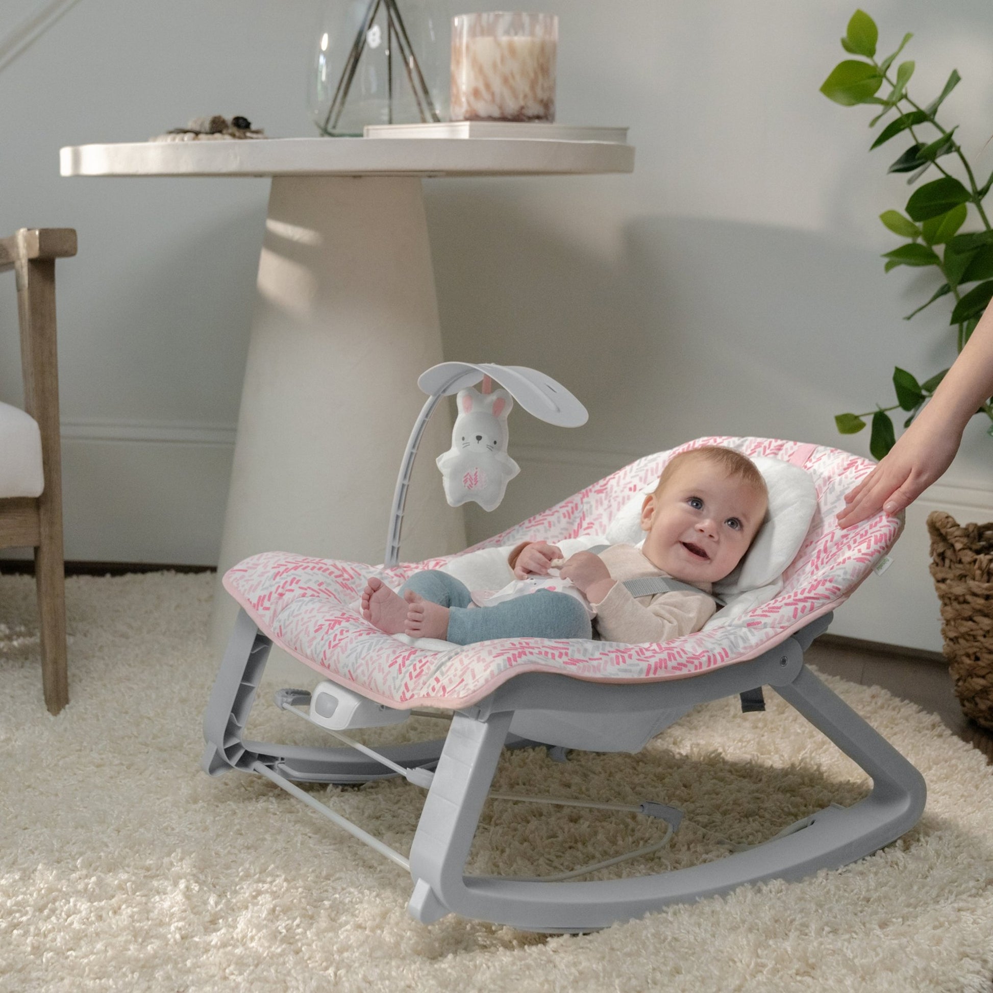 Ingenuity™ Keep Cozy™ 3 - in - 1 Grow with Me™ Bounce & Rock Seat - Lily™ - Premium for Kids in Qatar | Toysaro.com