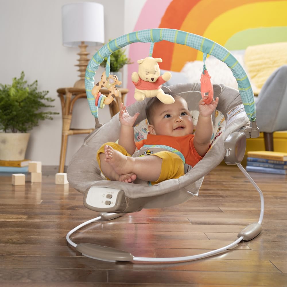 Bright Starts Winnie The Pooh Dots & Hunny Pots Bouncer - Premium for Kids in Qatar | Toysaro.com