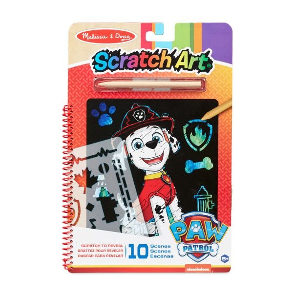 Melissa and Doug Paw Patrol Scratch Art Pad - Marshall - Premium for Kids in Qatar | Toysaro.com