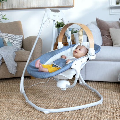 Ingenuity™ SimpleComfort™ Compact Soothing Swing - Chambray - Premium for Kids in Qatar | Toysaro.com