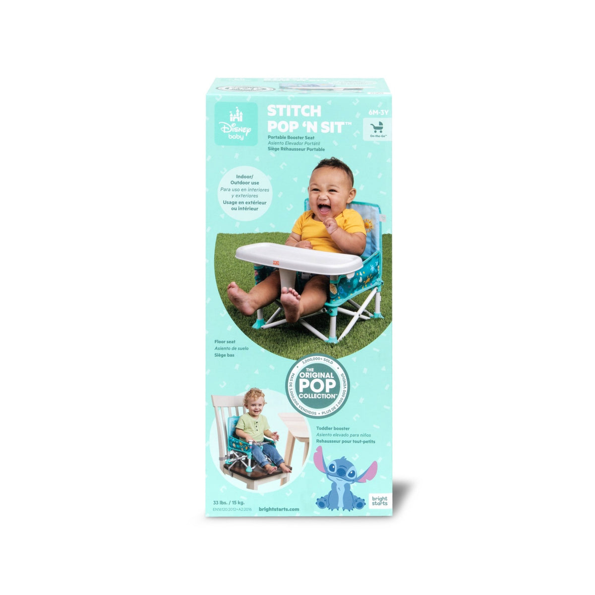 Bright Starts Stitch Pop 'N Sit™ Portable Booster Seat - Premium for Kids in Qatar | Toysaro.com