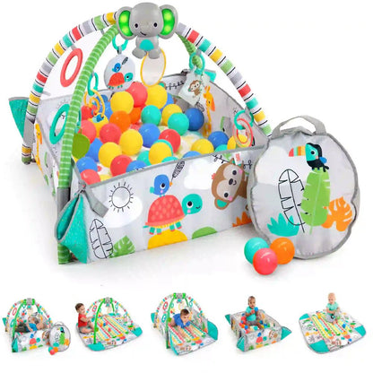 Bright Starts 5 - in - 1 Your Way Ball Play Activity Gym & Ball Pit - Totally Tropical - Premium for Kids in Qatar | Toysaro.com