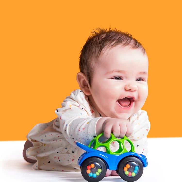 Bright Starts™Rattle & Roll™ Toy - red + blue - Premium for Kids in Qatar | Toysaro.com