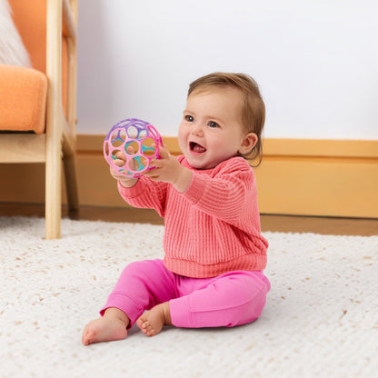 Bright Starts™Oball Classic™ Easy - Grasp Toy - Pink/Purple - Premium for Kids in Qatar | Toysaro.com