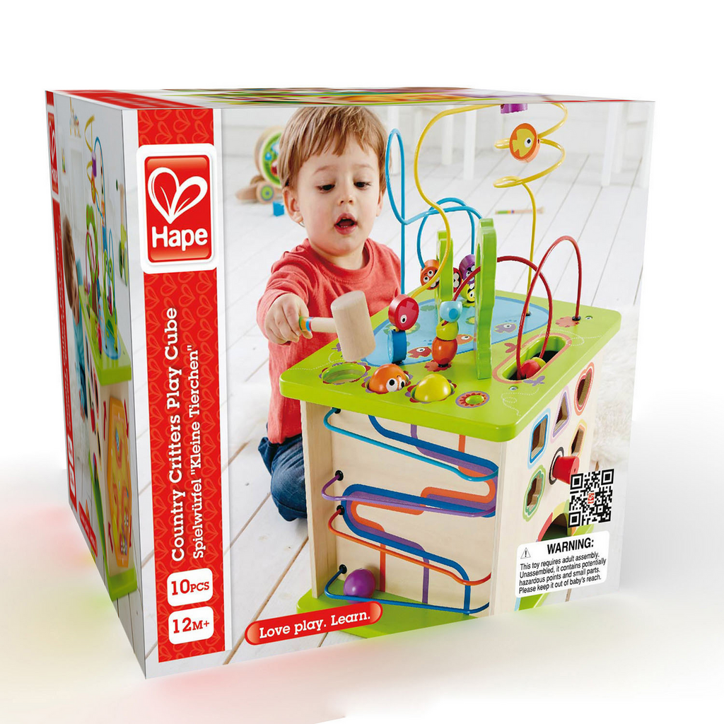 HAPE COUNTRY CRITTERS WOODEN ACTIVITY PLAY CUBE - Premium for Kids in Qatar | Toysaro.com