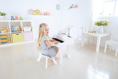 Hape Music Deluxe Grand Piano White 3pcs - Premium for Kids in Qatar | Toysaro.com