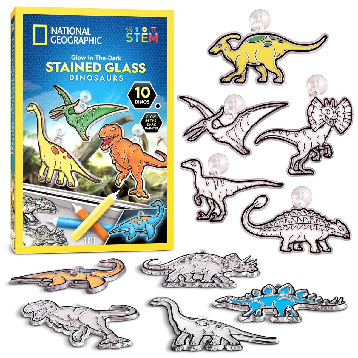 NG GID STAINED GLASS DINOSAURS - Premium for Kids in Qatar | Toysaro.com