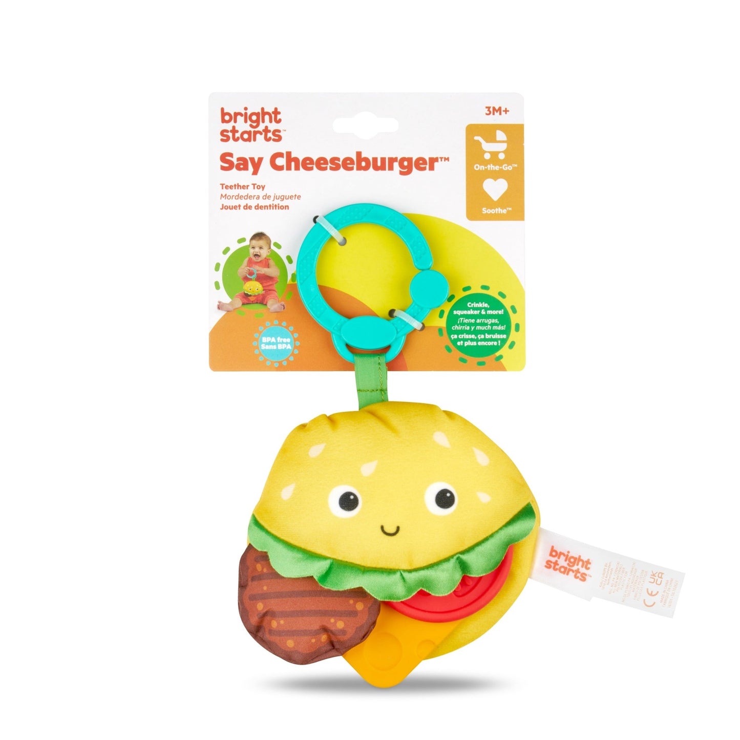 Bright Starts™Say Cheeseburger™ Teether Toy - Premium for Kids in Qatar | Toysaro.com