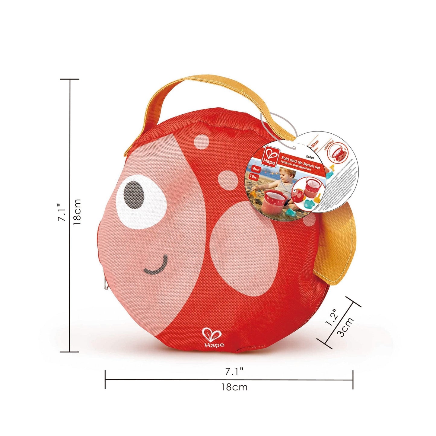 Hape - Fold and Go Sand & Beach Set with Canvas Bag - 4pcs - Premium for Kids in Qatar | Toysaro.com
