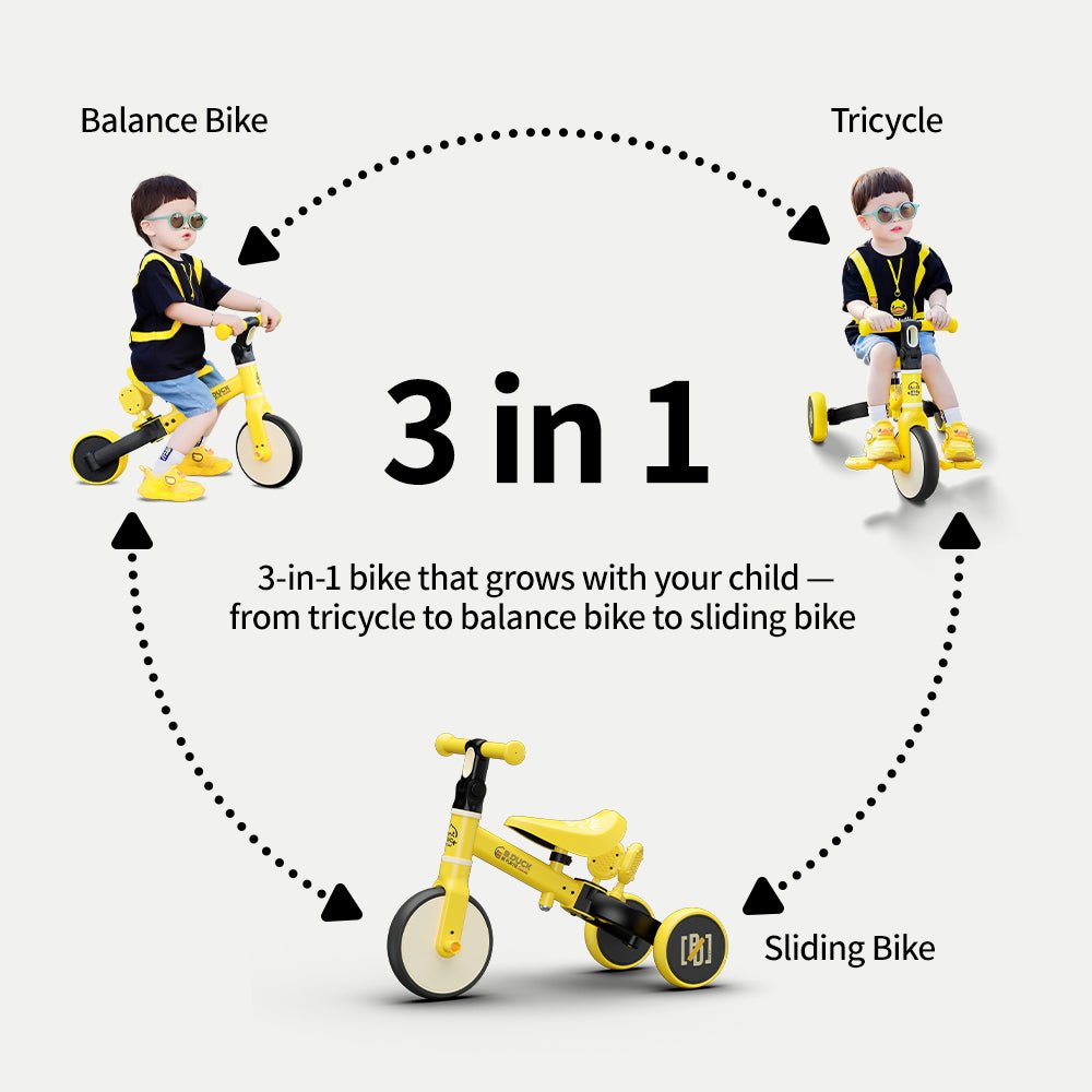 Tricycle and Balance Bike, 1033, Yellow - Premium for Kids in Qatar | Toysaro.com