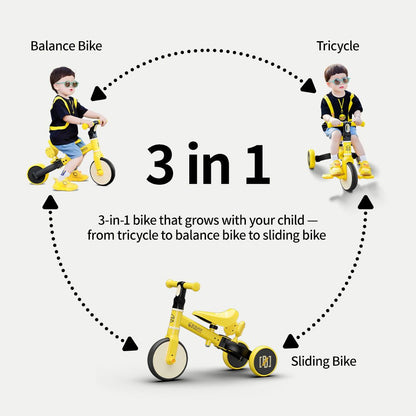 Tricycle and Balance Bike, 1033, Yellow - Premium for Kids in Qatar | Toysaro.com