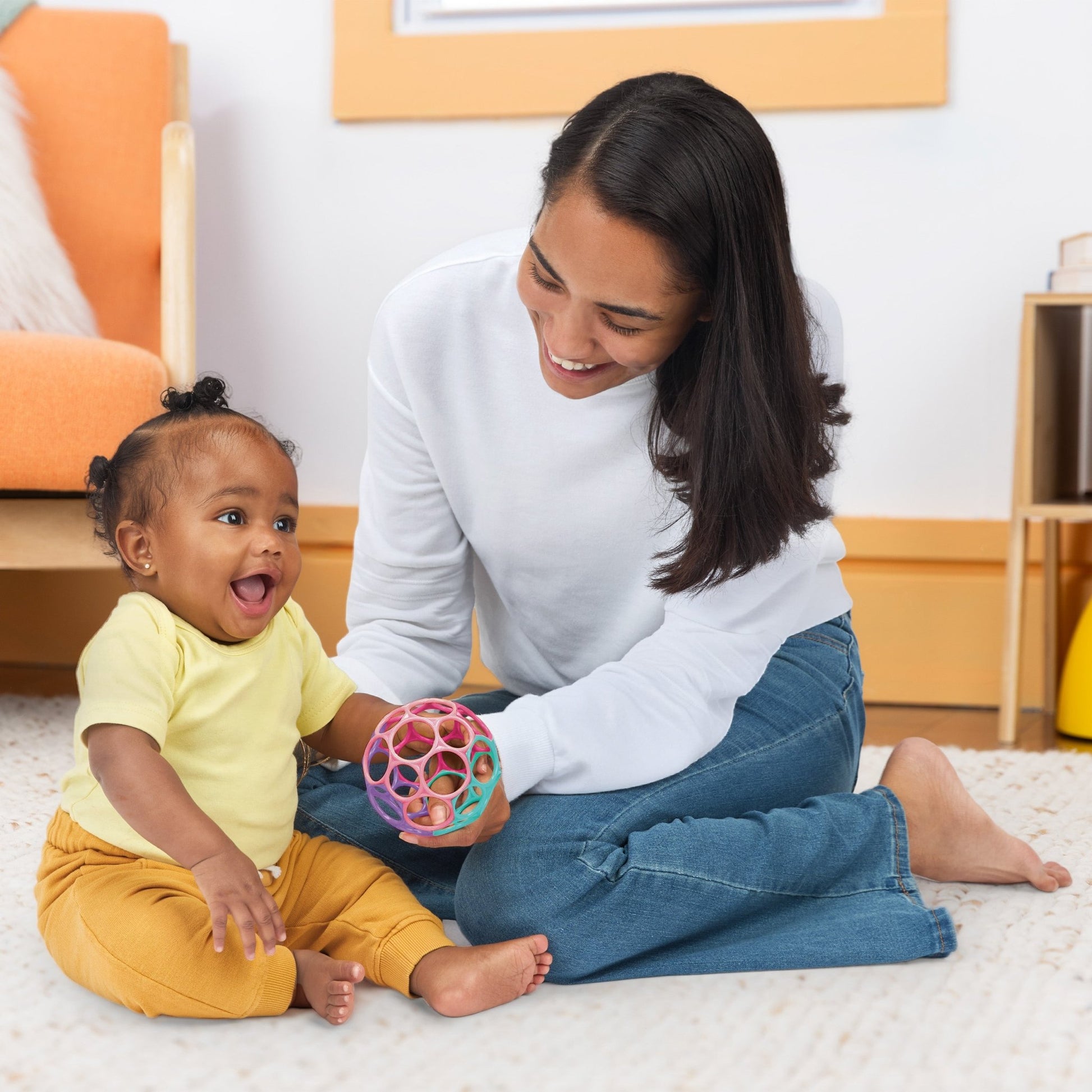 Bright Starts™Oball Classic™ Easy - Grasp Toy - Pink/Purple - Premium for Kids in Qatar | Toysaro.com