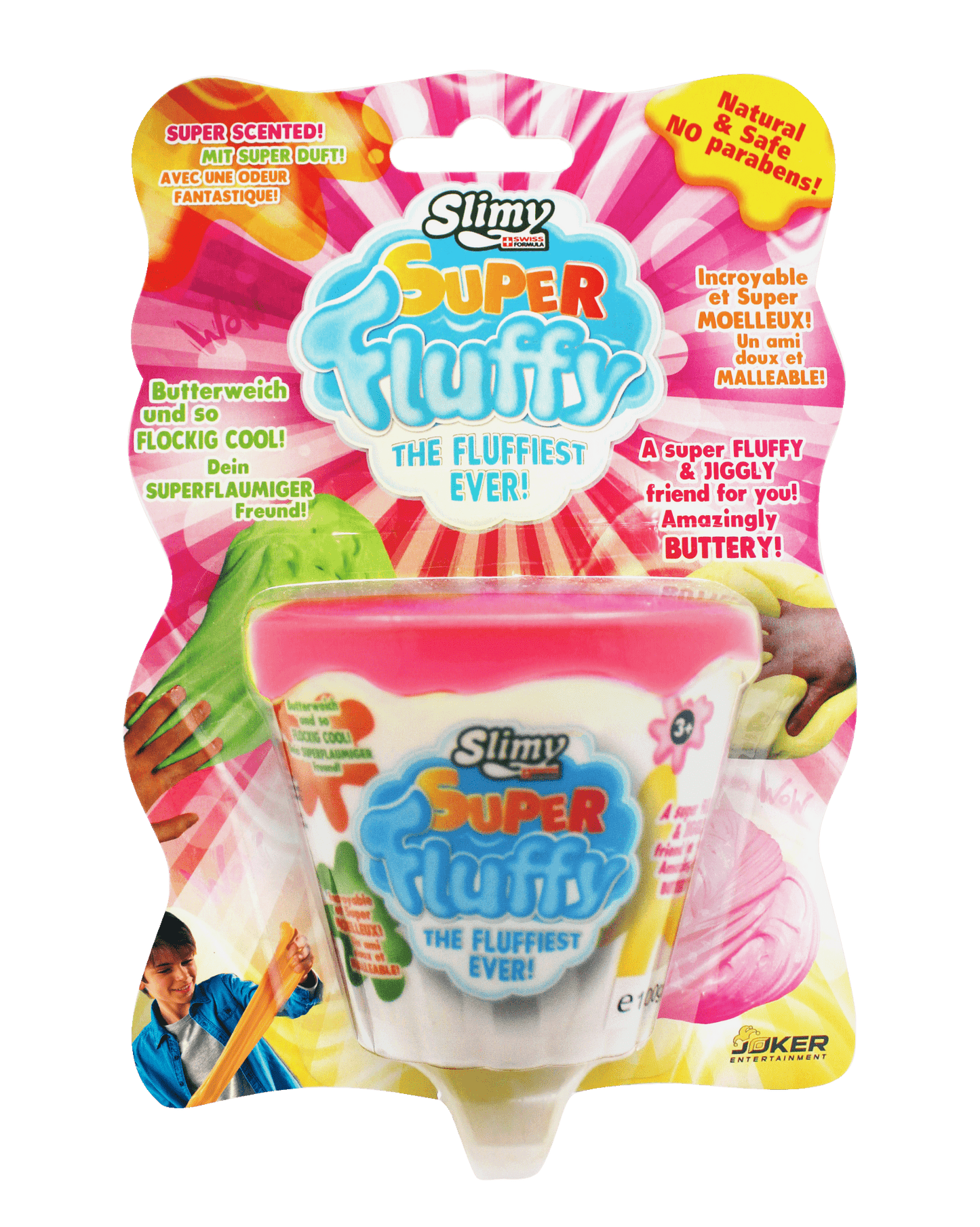 SUPER FLUFFY SLIMY on BLISTERCARD 100 gr. pink, yellow, orange and green - Premium for Kids in Qatar | Toysaro.com