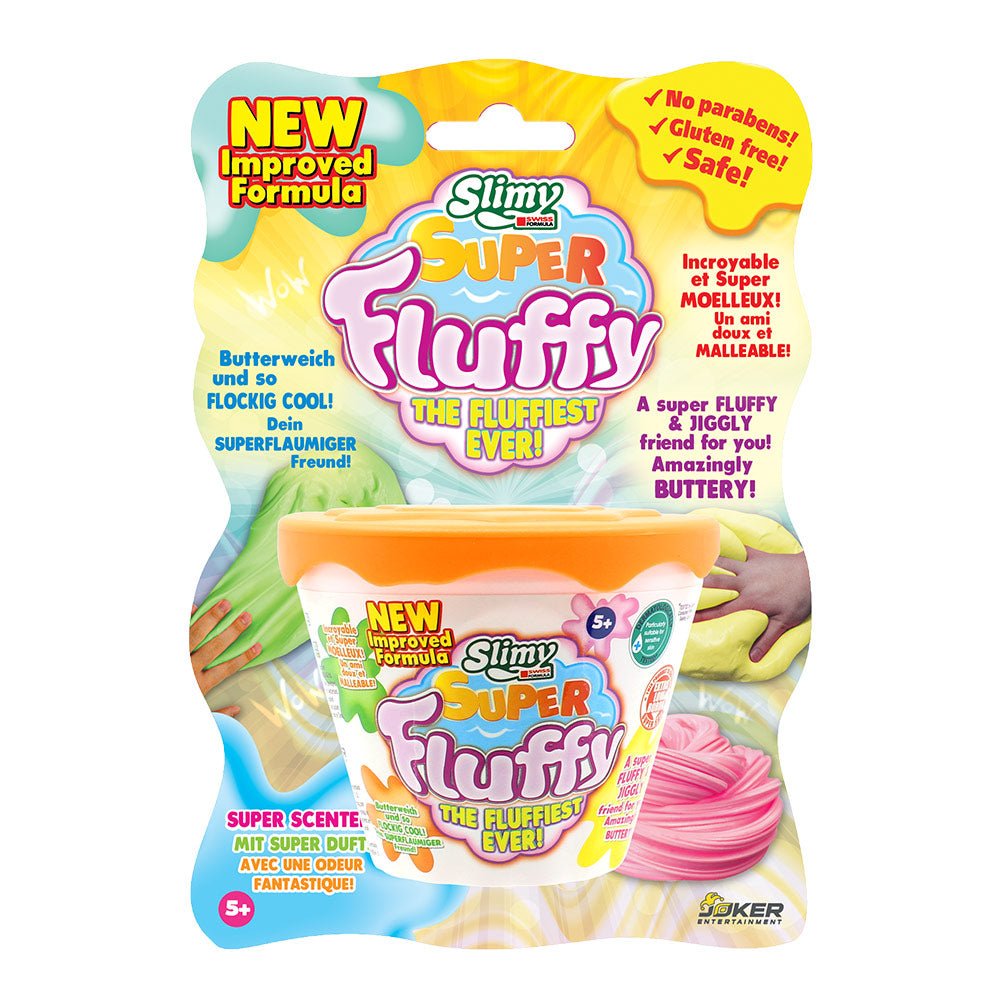 SUPER FLUFFY SLIMY on BLISTERCARD 100 gr. pink, yellow, orange and green - Premium for Kids in Qatar | Toysaro.com