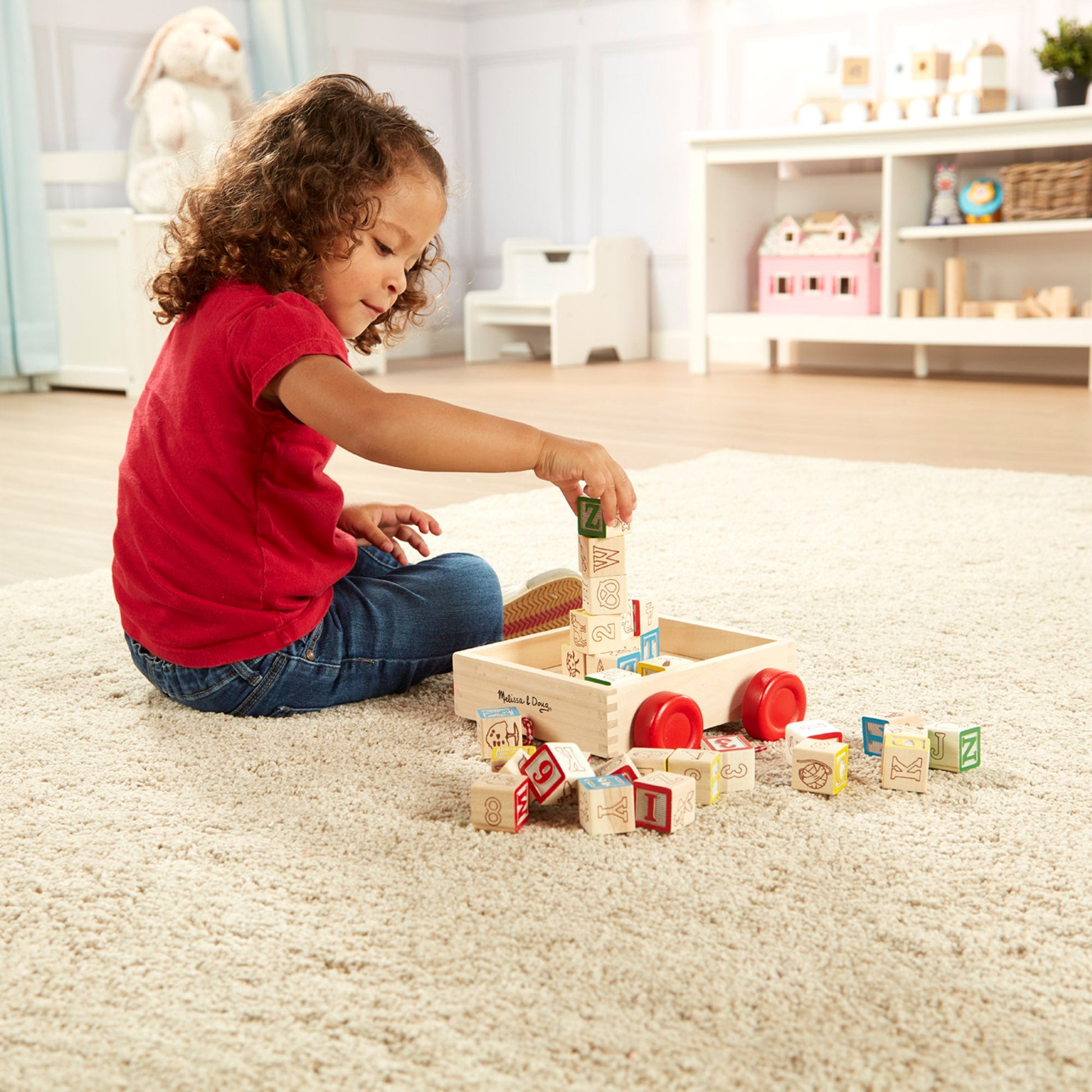 Melissa and Doug Classic ABC Block Cart - Premium for Kids in Qatar | Toysaro.com