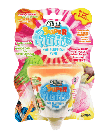SUPER FLUFFY SLIMY on BLISTERCARD 100 gr. pink, yellow, orange and green - Premium for Kids in Qatar | Toysaro.com