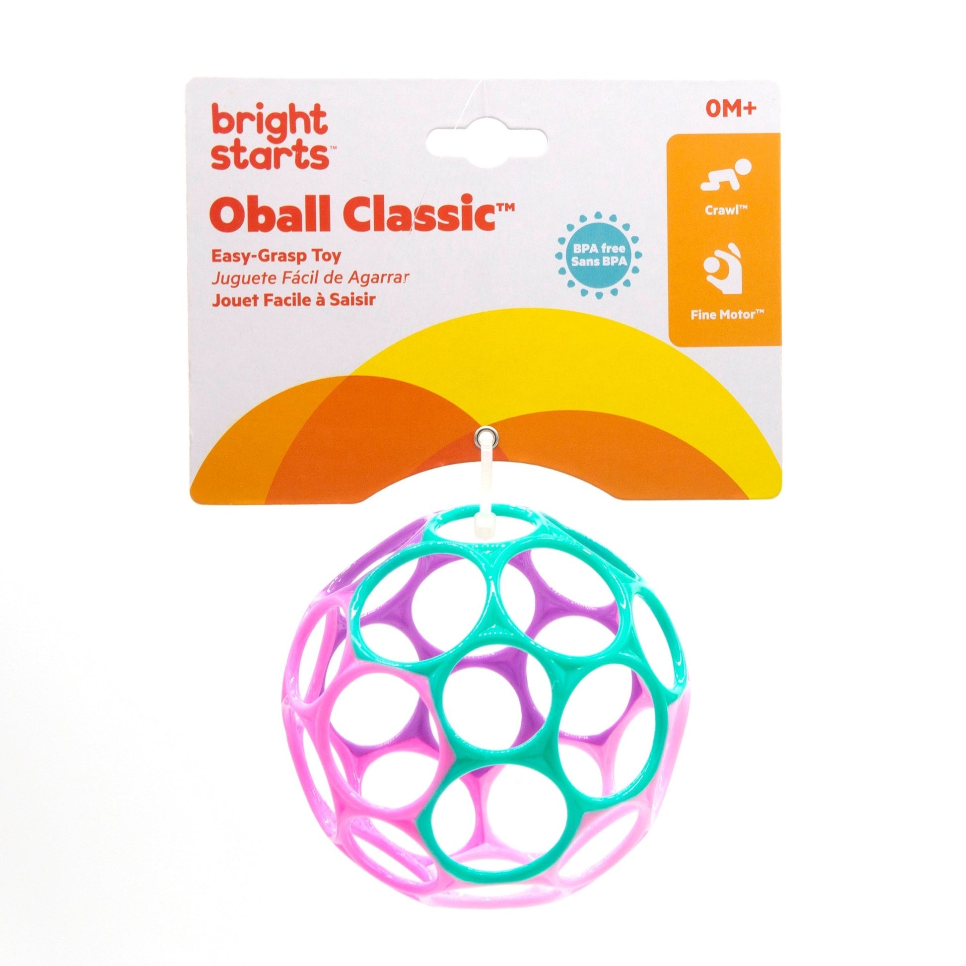 Bright Starts™Oball Classic™ Easy - Grasp Toy - Pink/Purple - Premium for Kids in Qatar | Toysaro.com