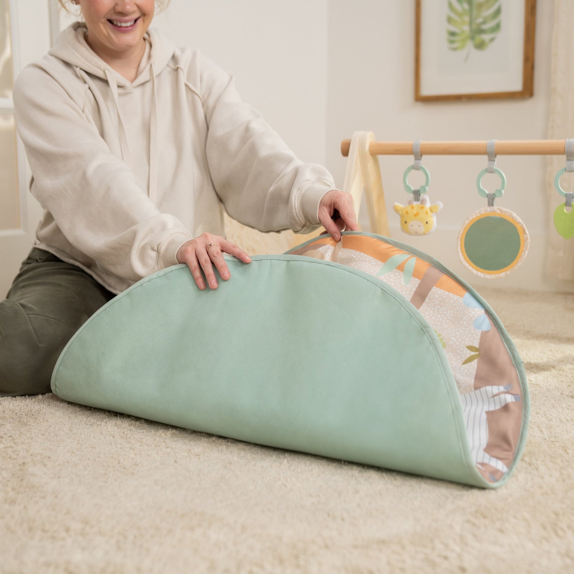 Ingenuity™ Wonder & Wood™ Wooden Toy Arch & Play Mat - Premium for Kids in Qatar | Toysaro.com