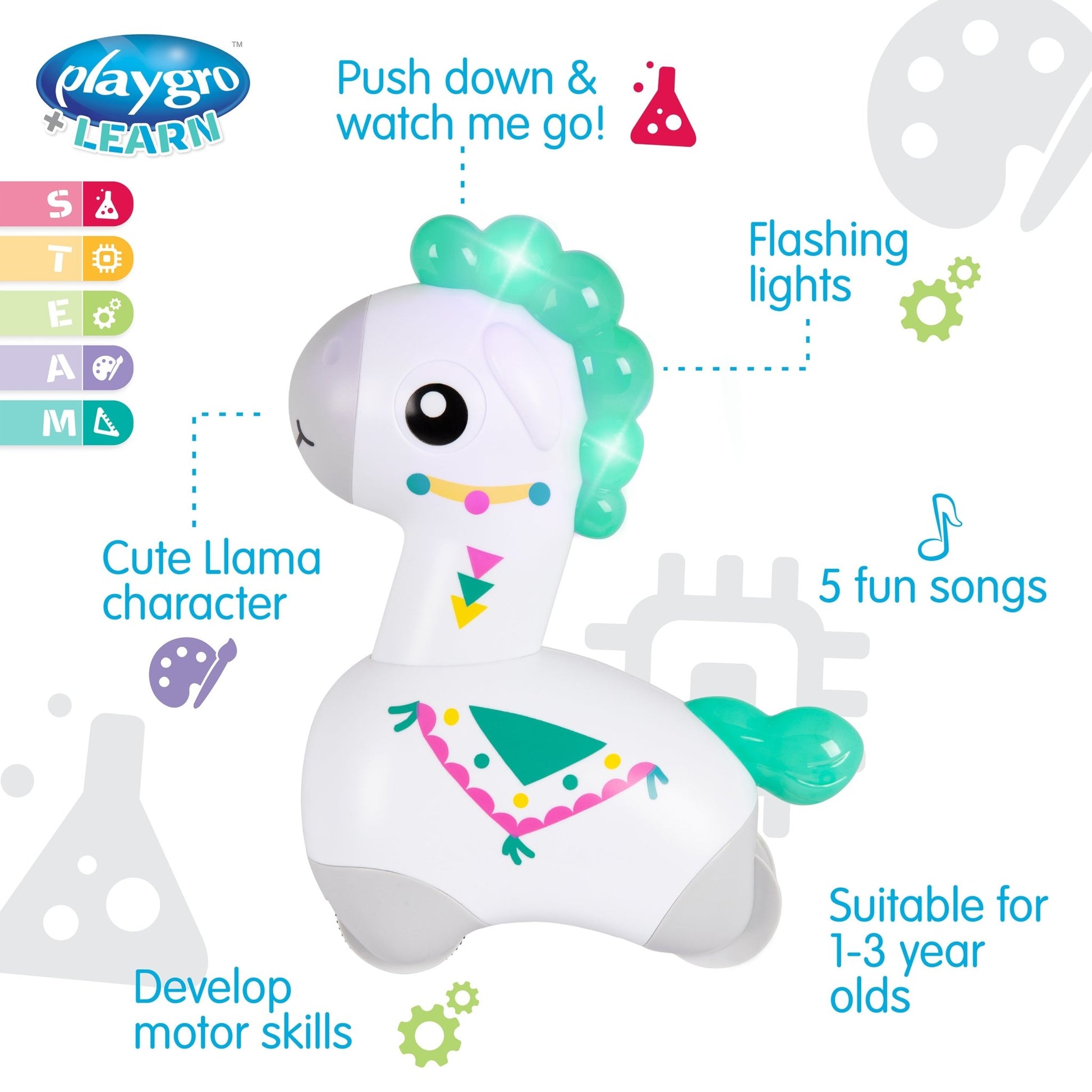 playgro Light Me Up Push and Go Musical Llama - Premium for Kids in Qatar | Toysaro.com