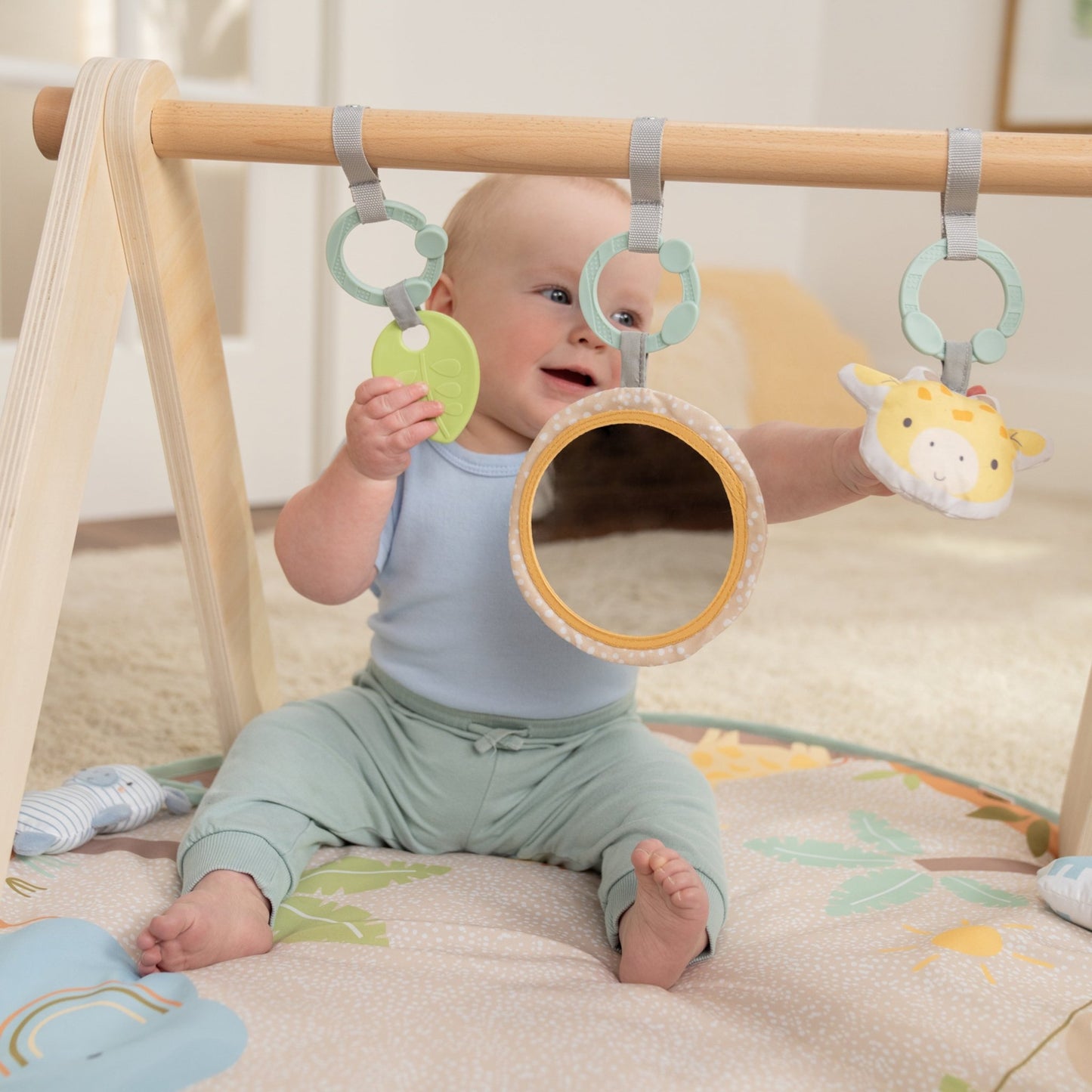 Ingenuity™ Wonder & Wood™ Wooden Toy Arch & Play Mat - Premium for Kids in Qatar | Toysaro.com