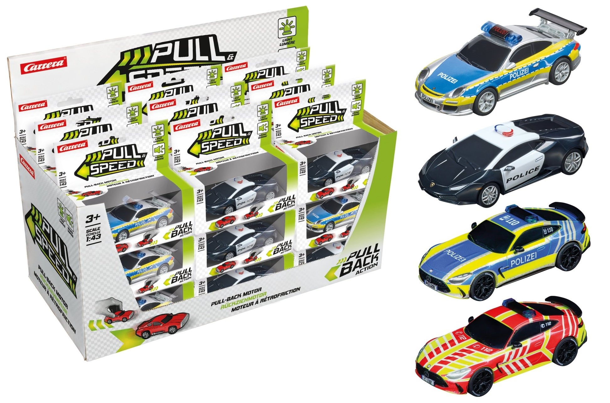 PULL N SPEED SOUND & LIGHT LICENCE CAR 1:43 - Premium for Kids in Qatar | Toysaro.com