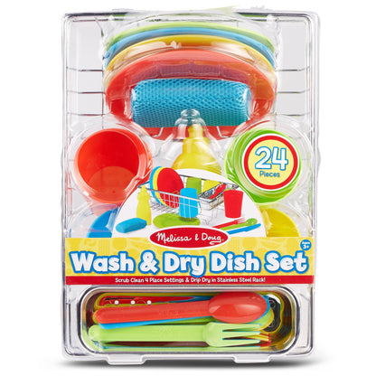 Melissa and Doug Let's Play House! Wash & Dry Dish Set - Premium for Kids in Qatar | Toysaro.com
