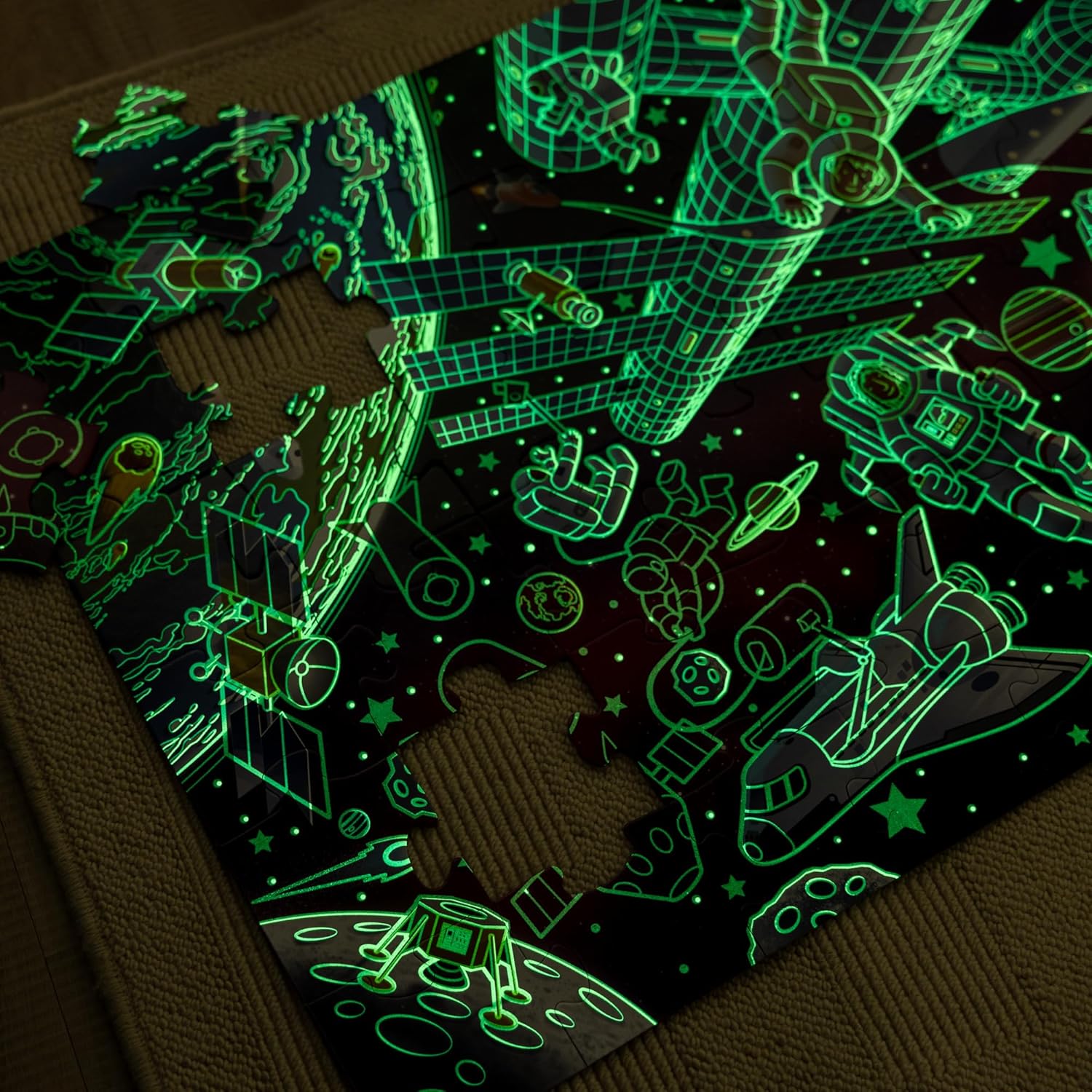 Melissa and Doug Outer Space Glow in the Dark Floor Puzzle - Premium for Kids in Qatar | Toysaro.com