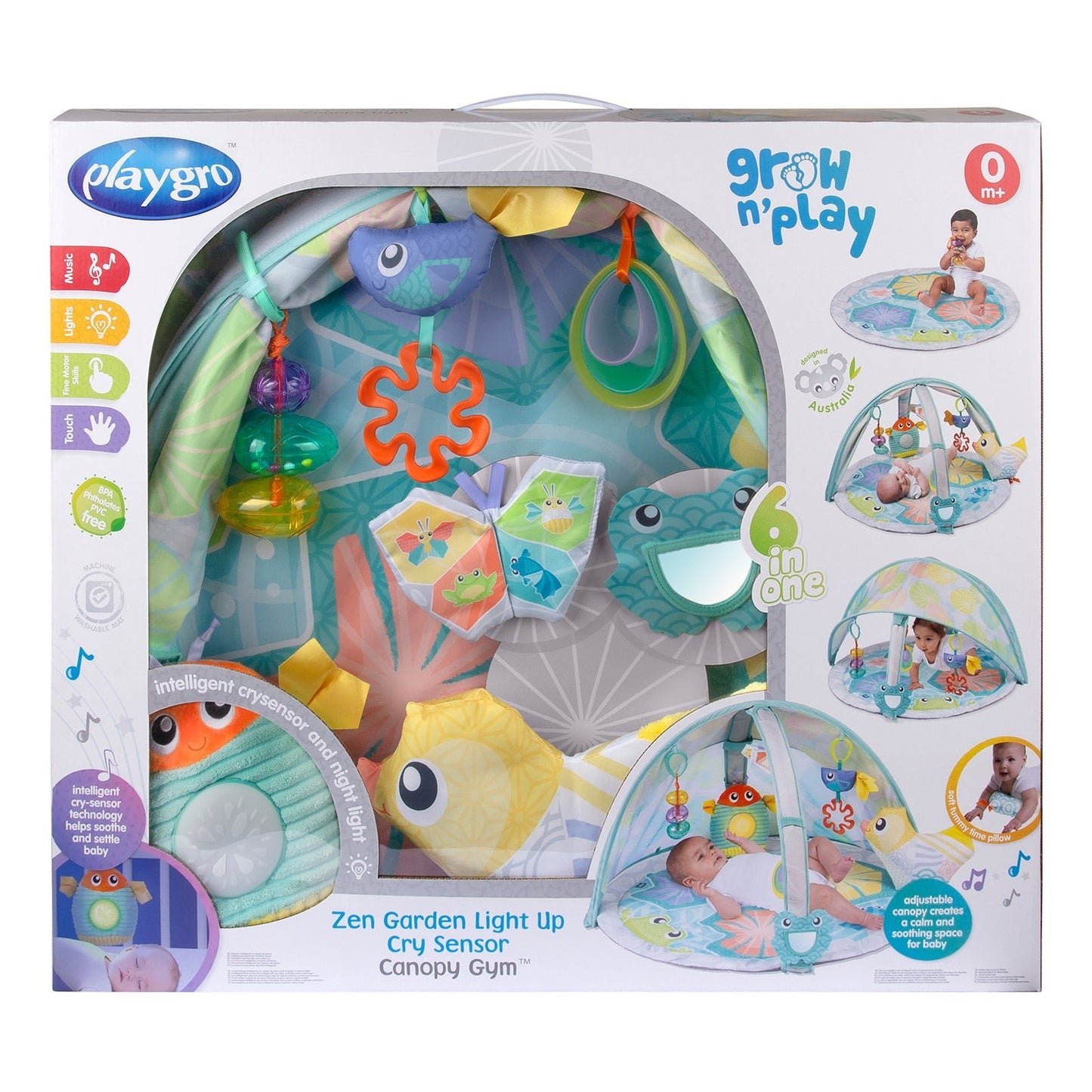 playgro Zen Garden Light Up Cry Sensor Canopy Play Gym - Premium for Kids in Qatar | Toysaro.com