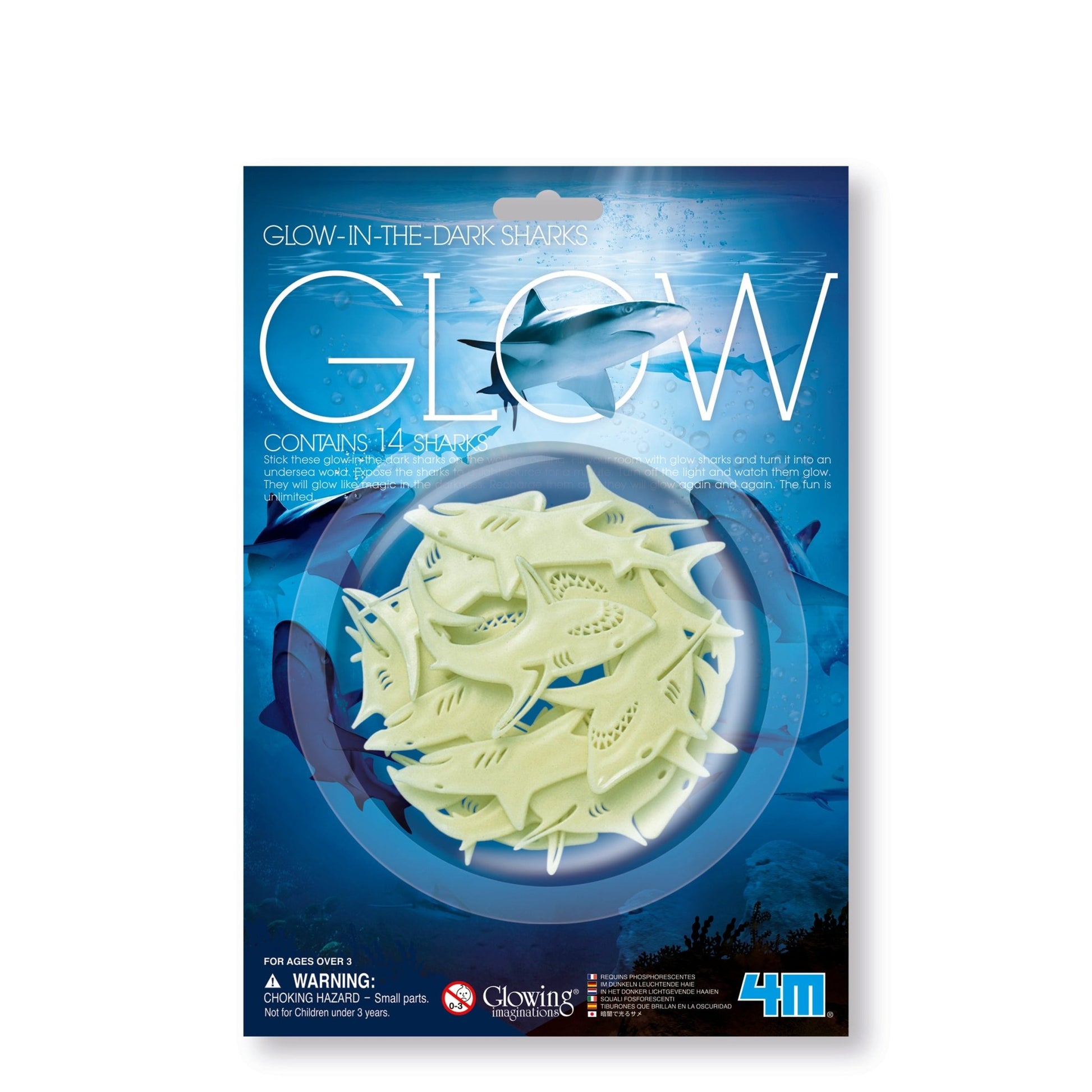 4M Card / Glow - In - The - Dark Sharks - Premium for Kids in Qatar | Toysaro.com