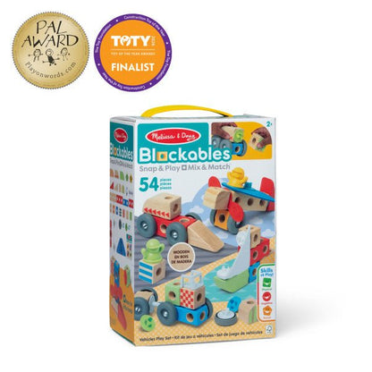 Melissa an d Doug Wooden Blockables Vehicles Play Set (54 PCS) - Premium for Kids in Qatar | Toysaro.com