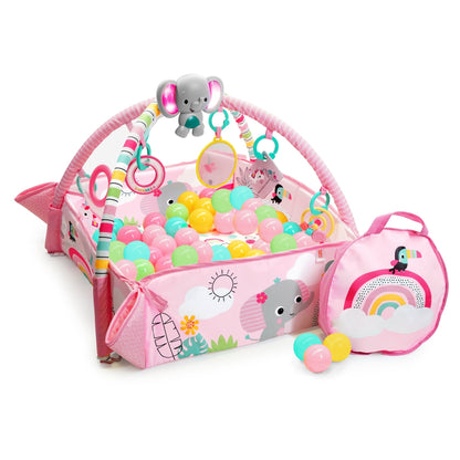 Bright Starts 5 - in - 1 Your Way Ball Play Activity Gym & Ball Pit - Rainbow Tropics - Premium for Kids in Qatar | Toysaro.com