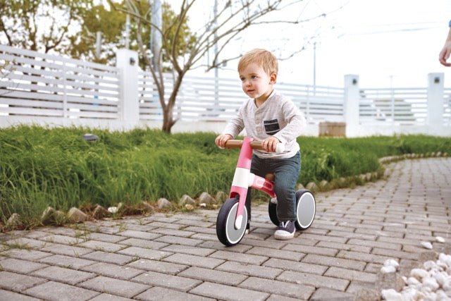 Hape Toddler Ride On Balance Bike| Adjustable and Lightweight No - Pedal Training Bike | with Silent Non - Marking Wheels | Light Pink, for Toddlers 12 Months+ - Premium for Kids in Qatar | Toysaro.com
