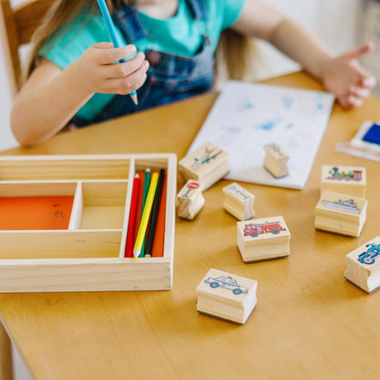 Melissa and Doug Vehicle Stamp Set - Premium for Kids in Qatar | Toysaro.com