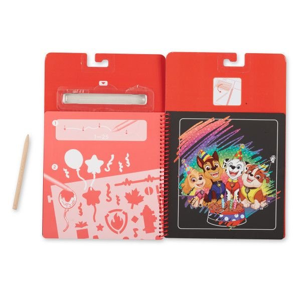 Melissa and Doug Paw Patrol Scratch Art Pad - Marshall - Premium for Kids in Qatar | Toysaro.com