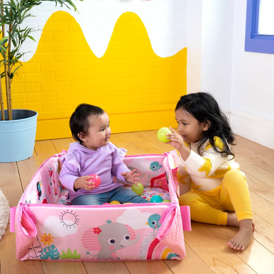 Bright Starts 5 - in - 1 Your Way Ball Play Activity Gym & Ball Pit - Rainbow Tropics - Premium for Kids in Qatar | Toysaro.com